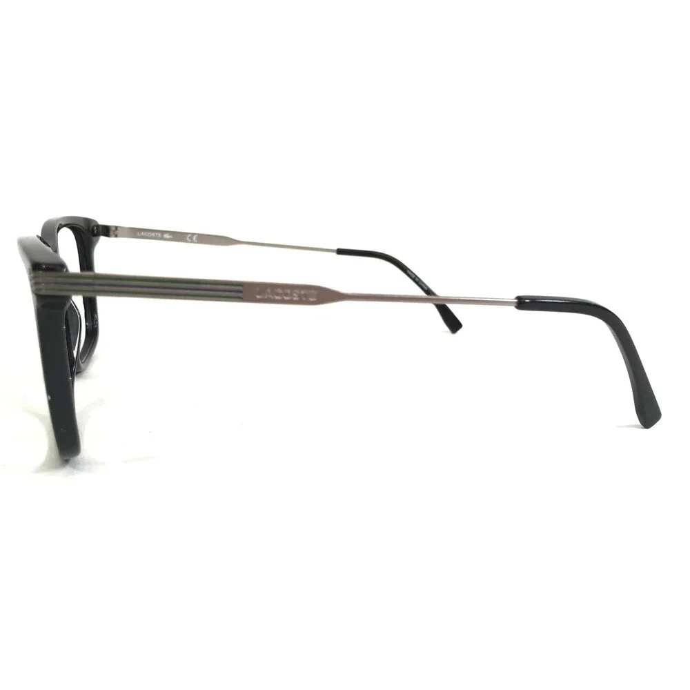Lacoste Eyeglasses Frames L960S 001 Black Silver Square Full Rim 56-18-140